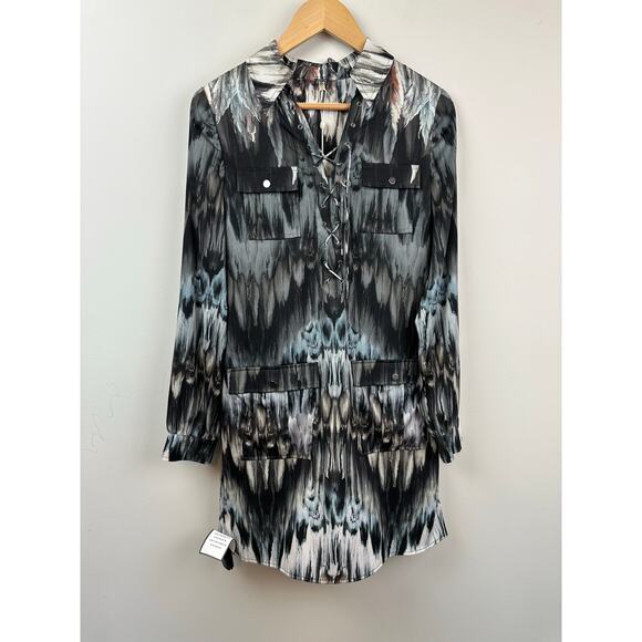 Haute Hippie She Too Will Rise Lace Up Dress Size 2 NWT - Picture 4 of 15